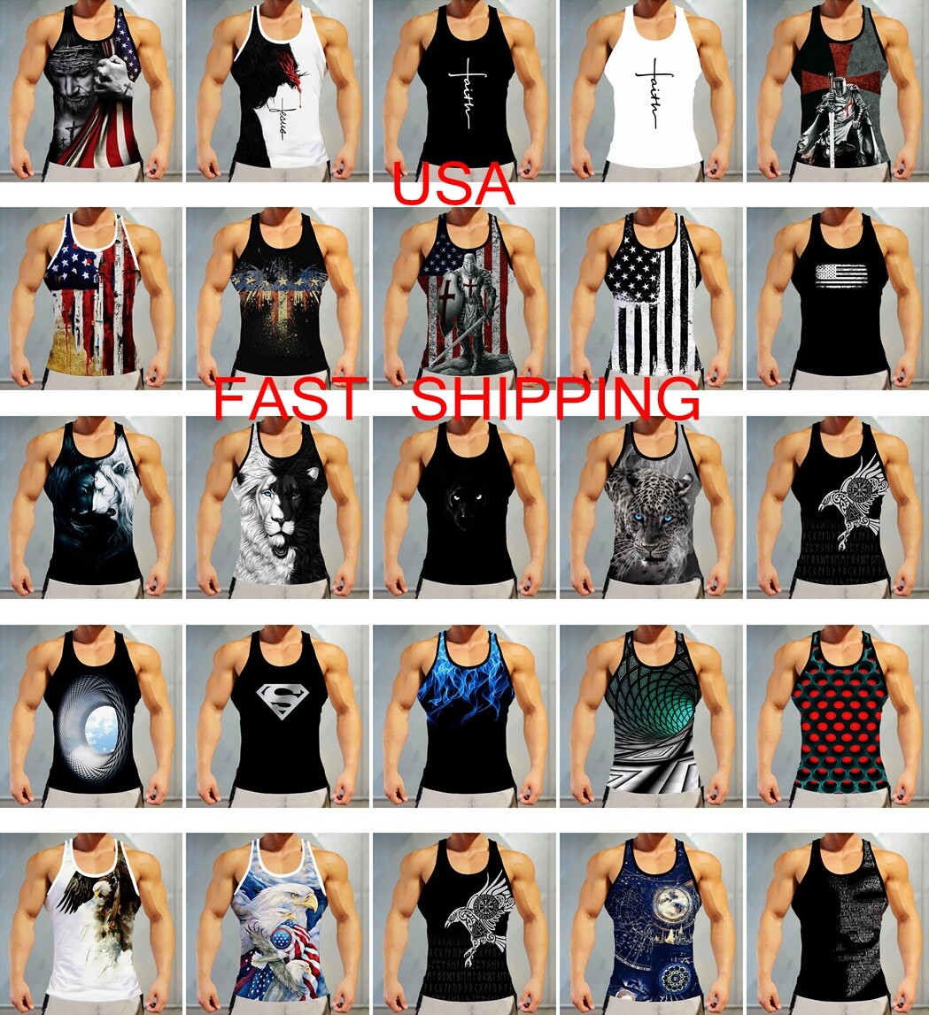 Tank Top Men's Vest Fitness Muscle Sleeveless Quick Dry Wicking Athletic T Shirt gallery