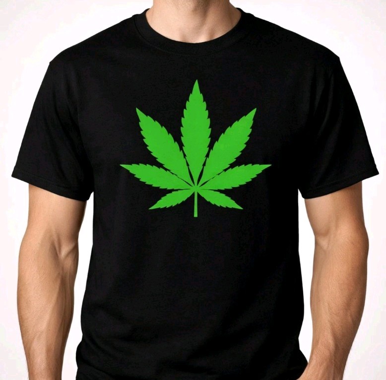 Cannabis Art T-Shirt Party Gift Bold Line Art Unisex Graphic Tee