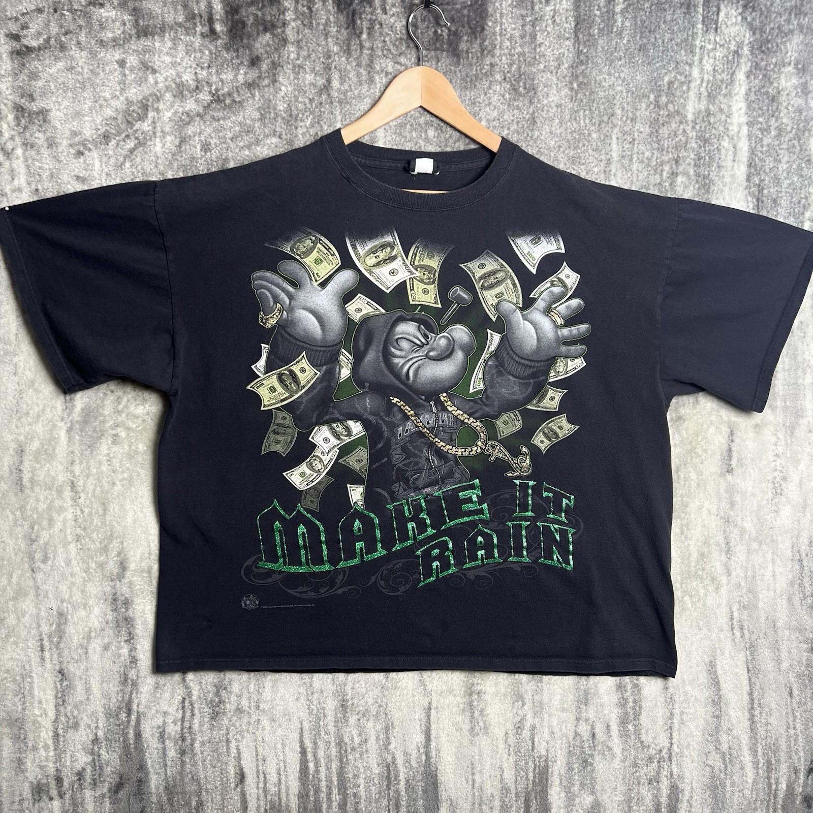 Vintage Y2K Popeye The Sailor T Shirt Men’s XL Gangster Gambling Hip Hop Graphic