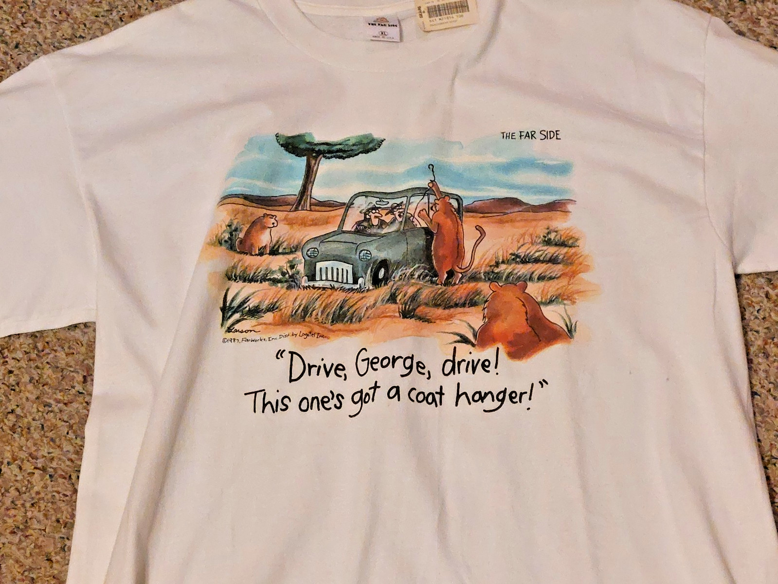 Vintage 80s The Far Side Shirt Lion Coat Hanger Men’s Large T Shirt Parody gallery