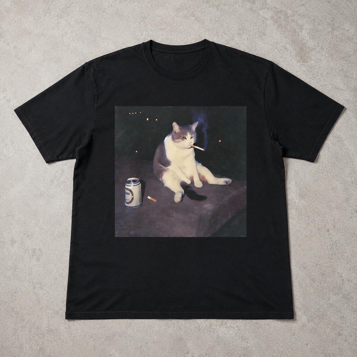 Funny Smoking Cat Meme T-Shirt - Featuring a Smoking Tabby Cat Design gallery