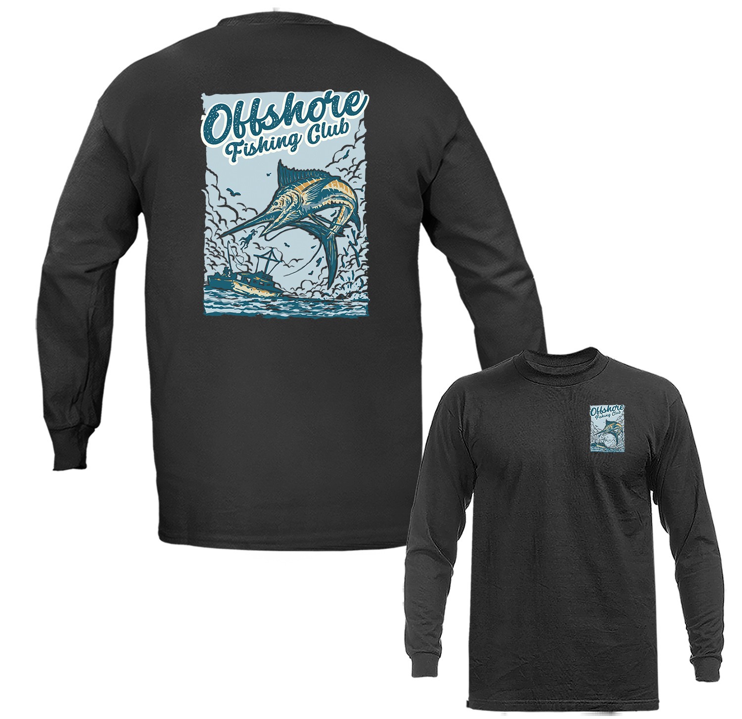 Offshore Fishing Club Marlin Deep Sea Fishing Boat Angler Fisherman Long Sleeve gallery