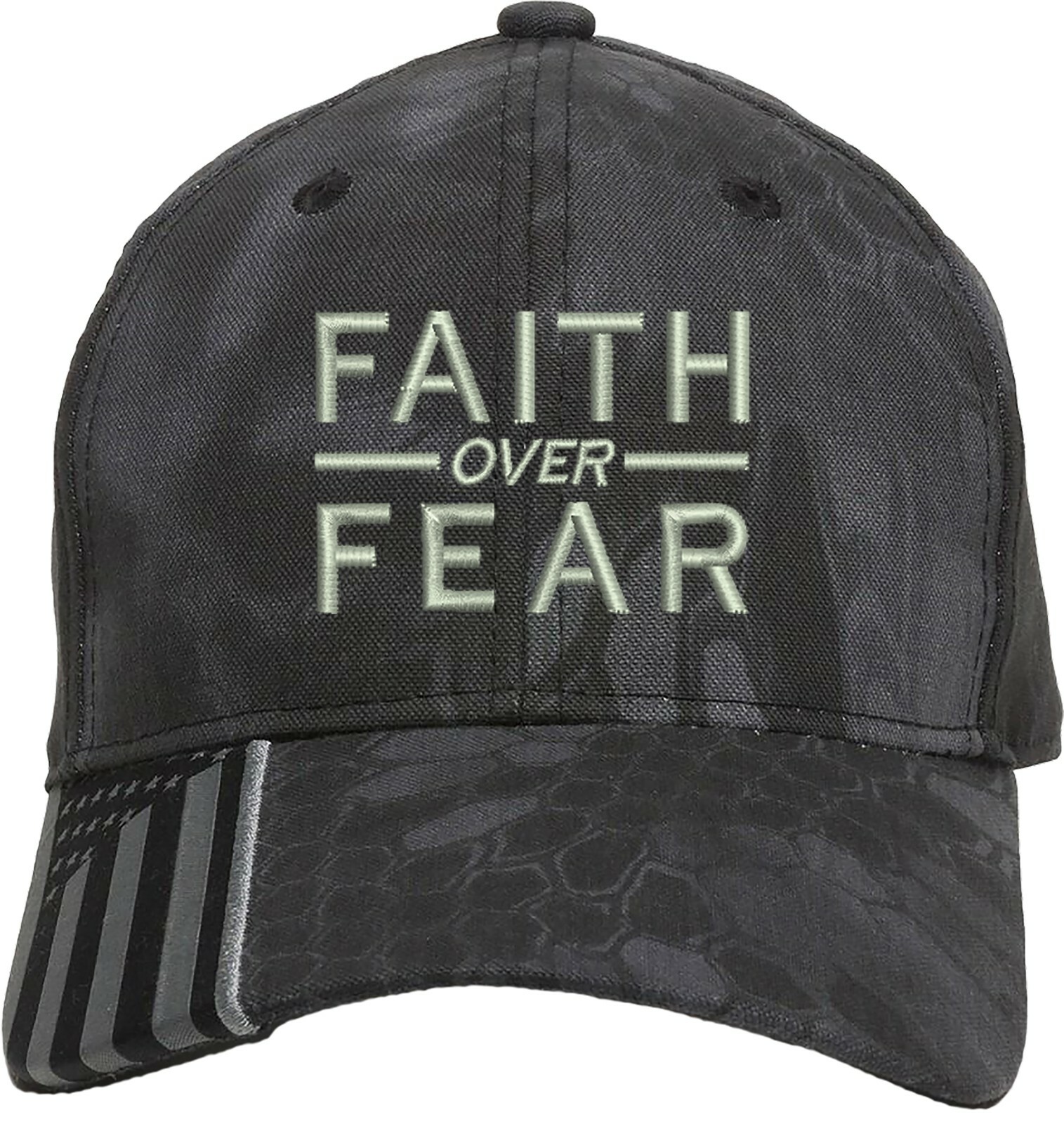 Faith Over Fear Embroidered Structured Adjustable One Size Fits All US Flag Bill gallery