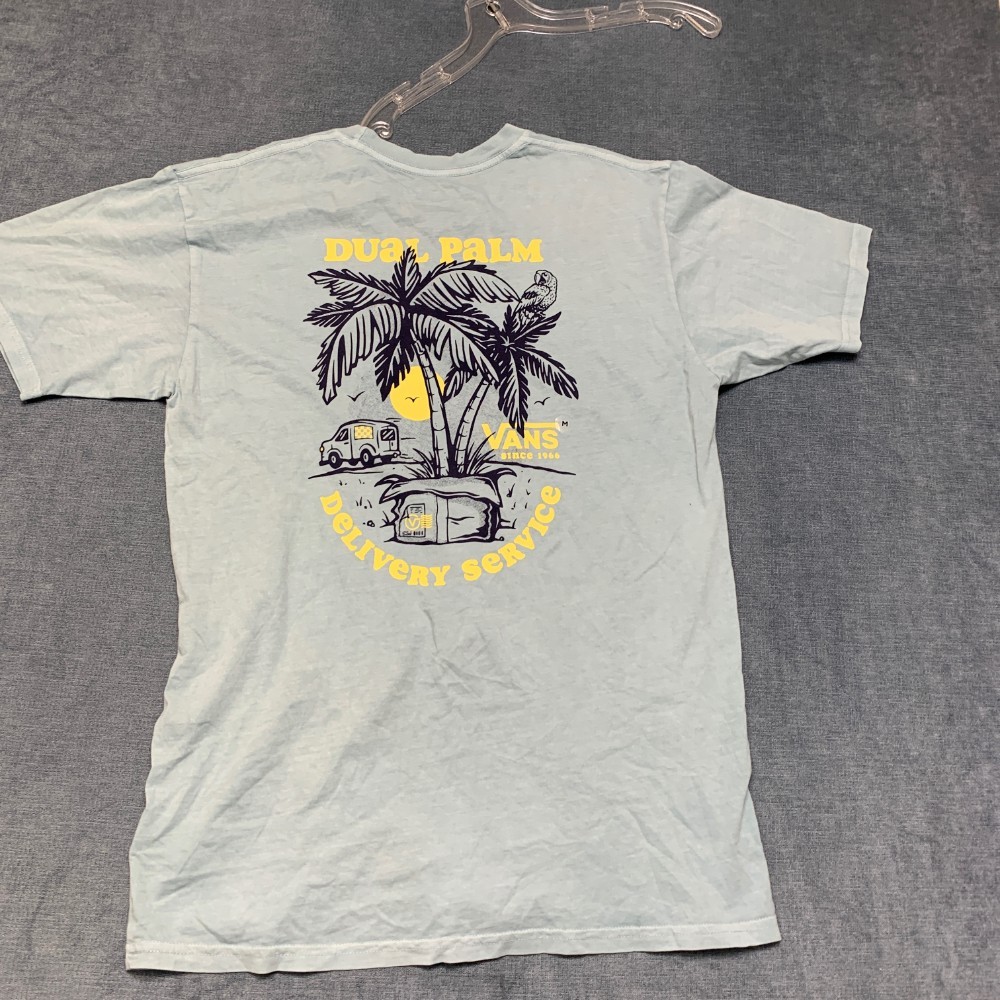 Vans Dual Palm Delivery Service T Shirt Mens Medium Gray Crew Neck Classic Fit gallery
