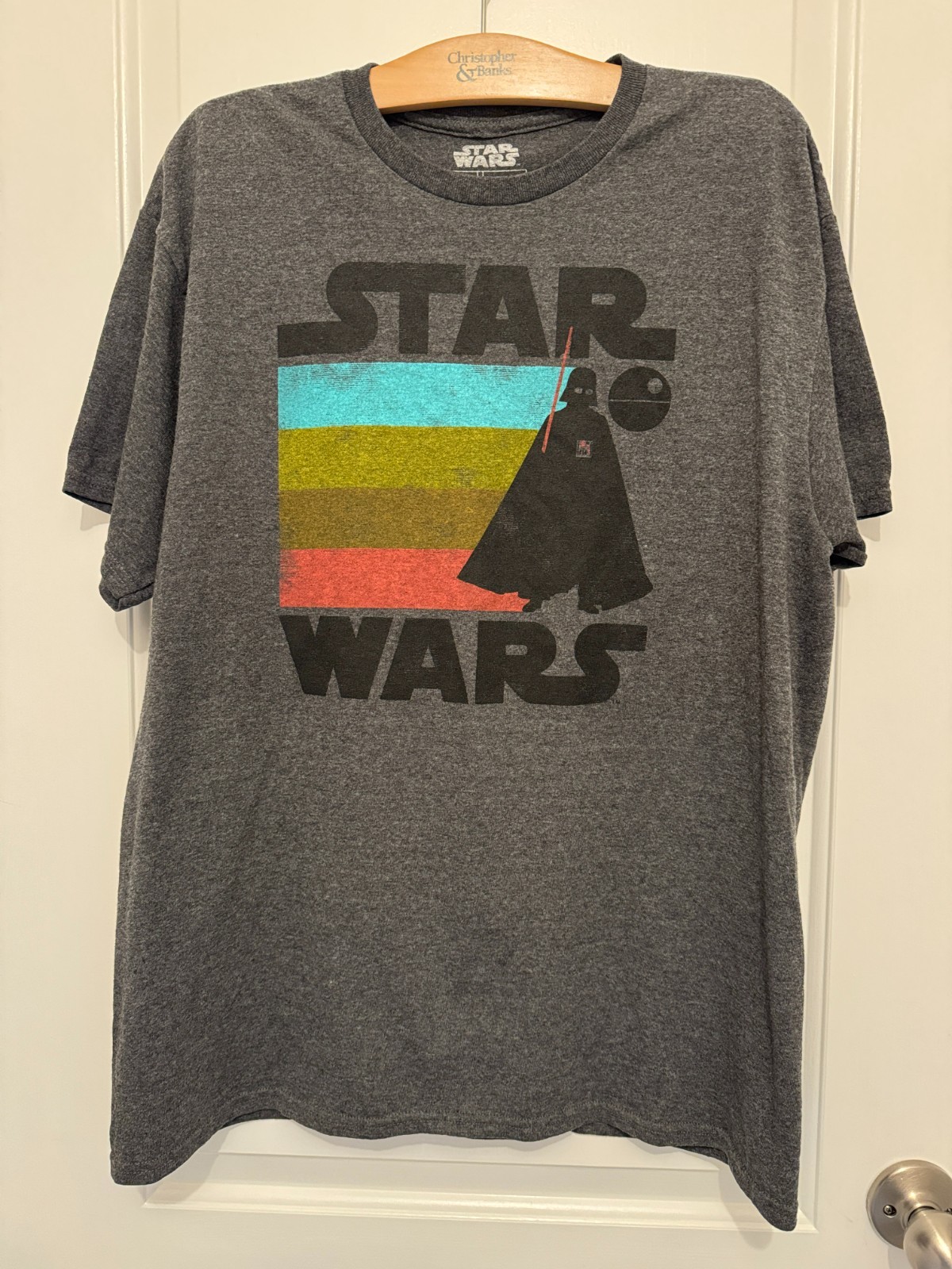 Star Wars Size Large VFIFTHSUN Charcoal Gray T-Shirt, 50% Cotton/50% Poly, EUC