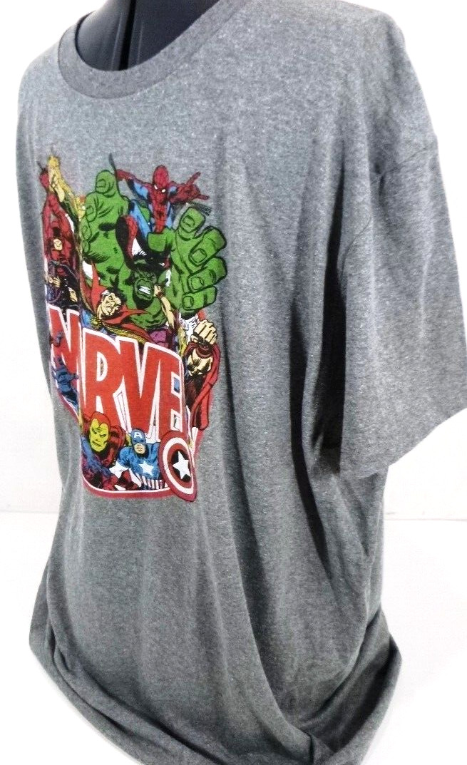 Marvel Comics Character T-Shirt-Mens 2XL XXL-Gray-HULK-Thor-Spiderman... gallery