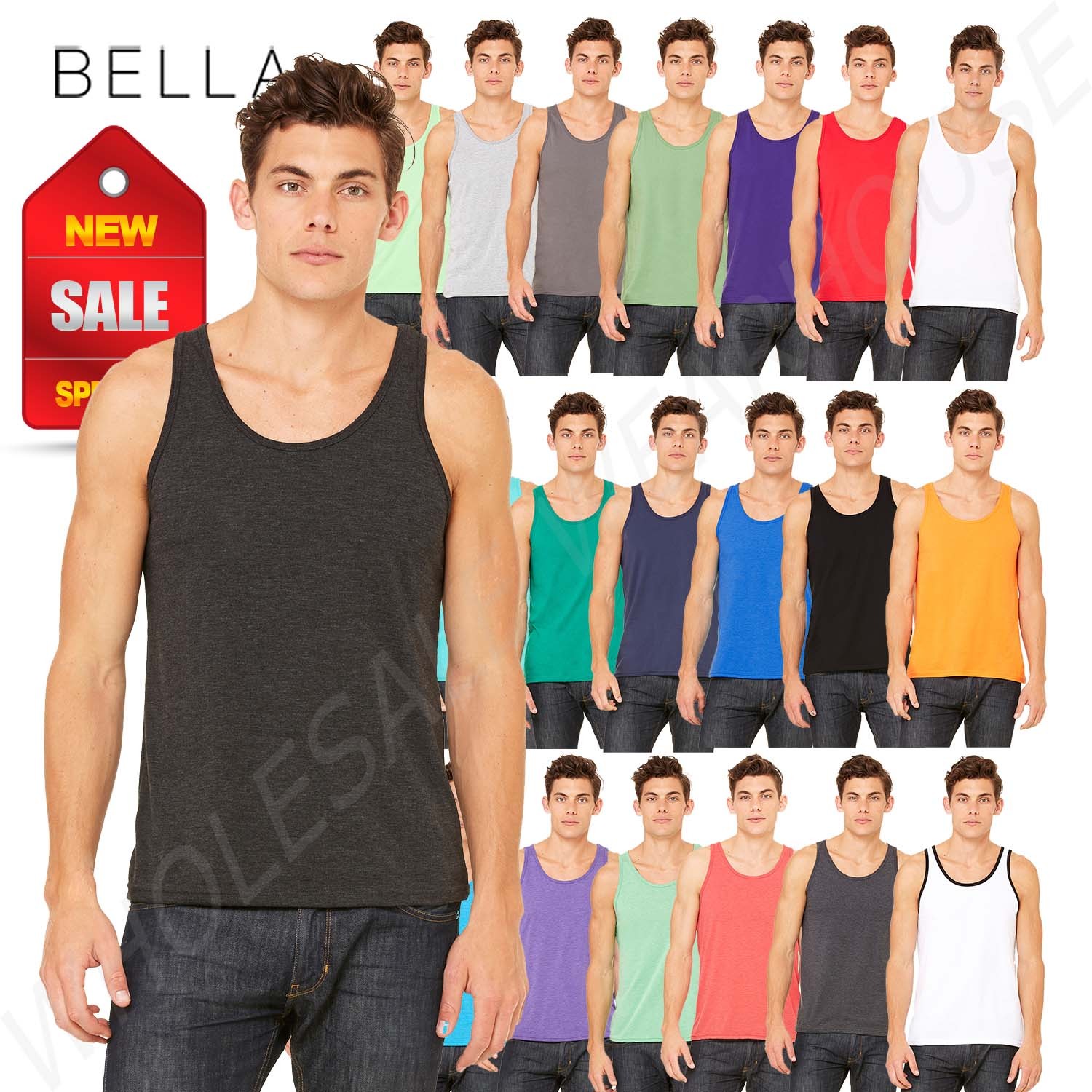 Bella Canvas Premium Unisex Triblend Jersey Sleeveless 2XL Tank Top B-3480 gallery