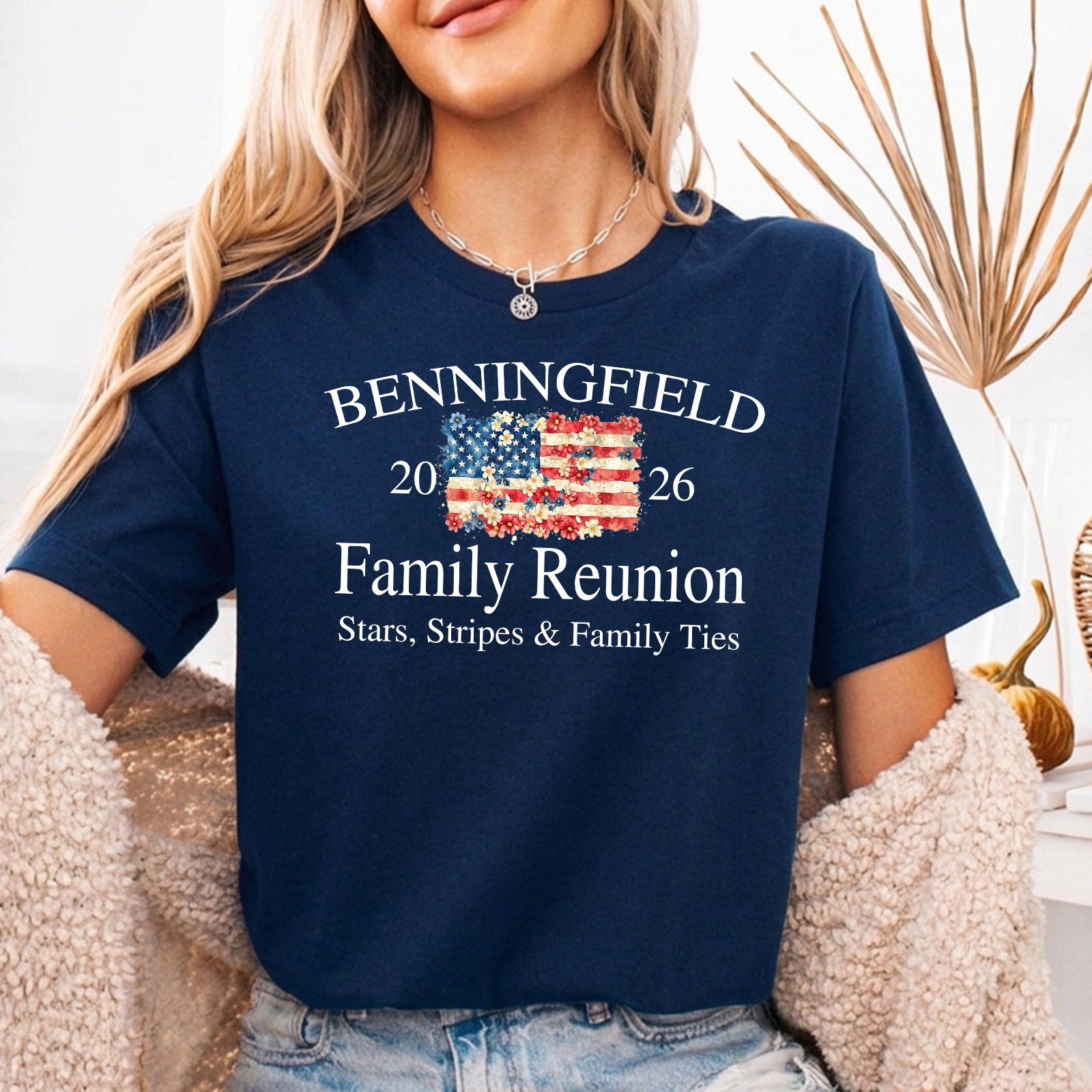 Personalized Family Reunion Shirt Custom Name July 4th Patriotic USA Flag Tee gallery