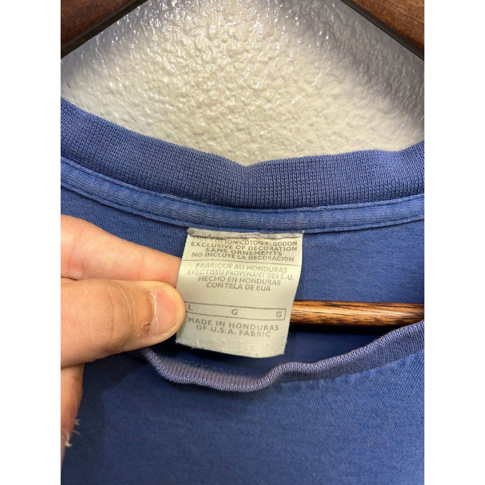 Nike Blue Blank Shirt Y2K Swoosh Just Do it Short Sleeve Long Length Tee 2000s L gallery