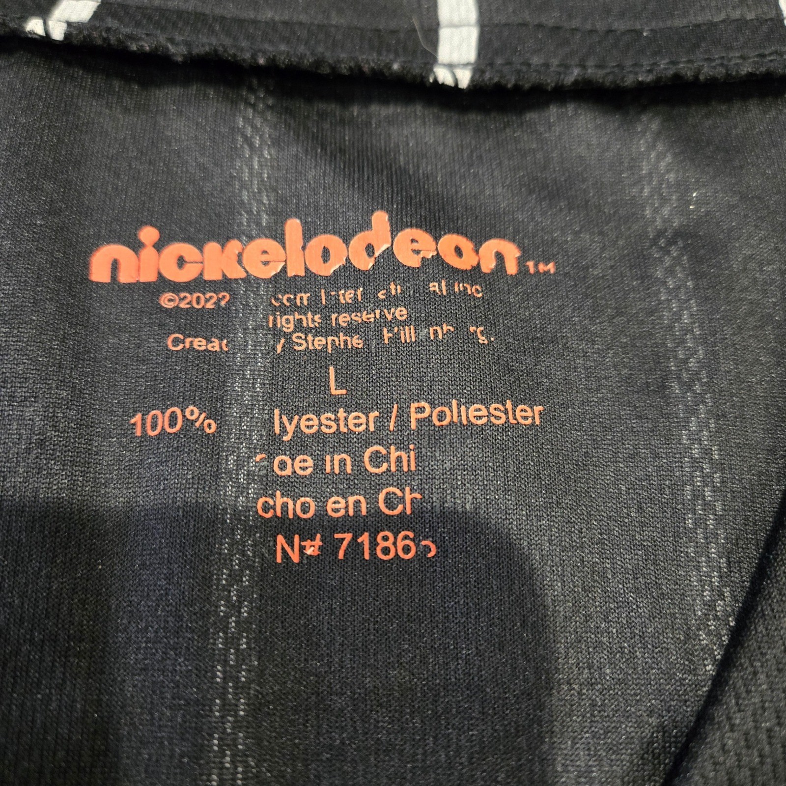 Nickelodeon SpongeBob Baseball Jersey Large Black Pinstripe gallery