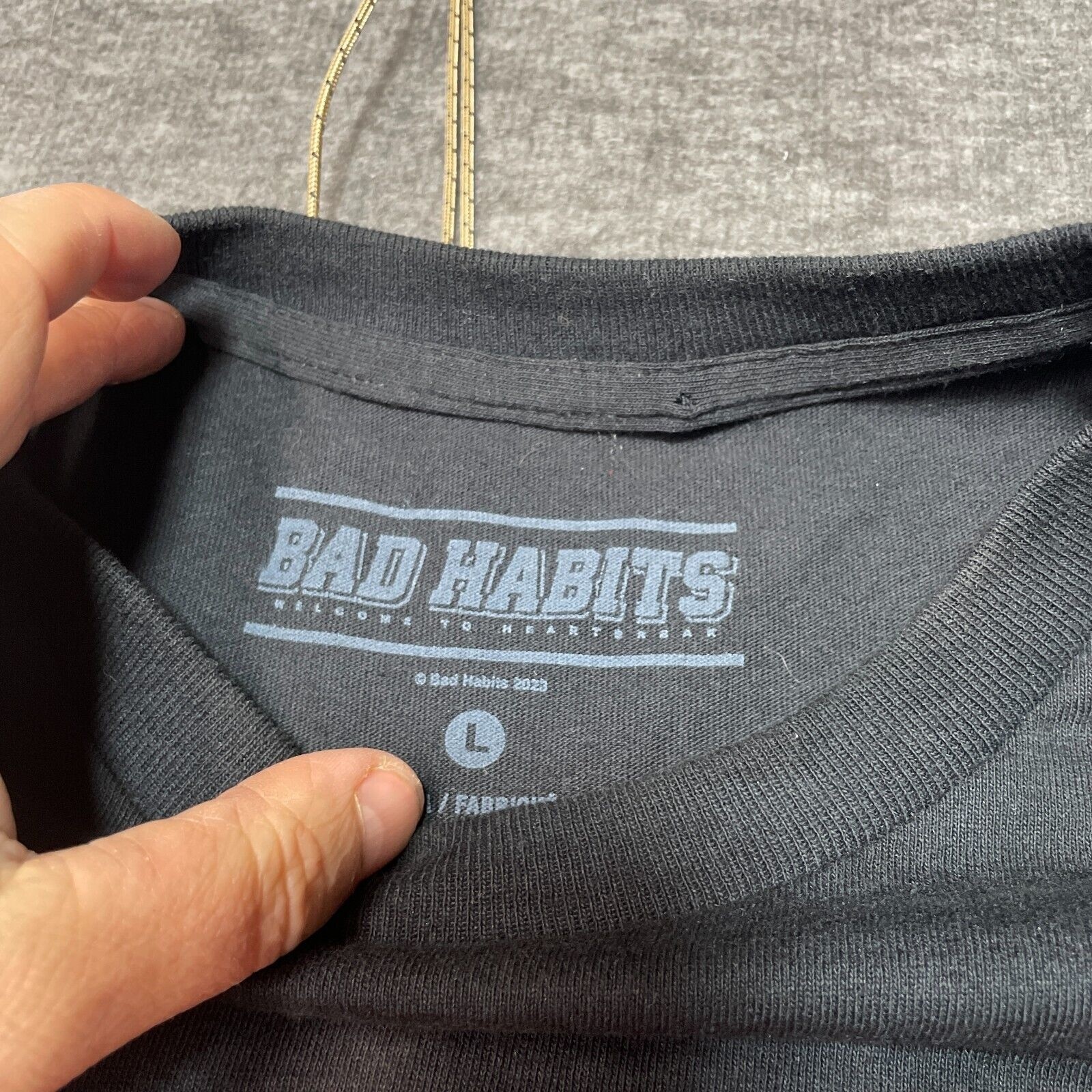 Spencers Bad Habits Shirt Men Large Katana Anime Black Short Sleeve Waifu Top gallery