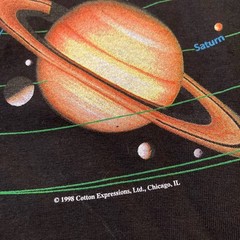 Vintage Solar System Sun Planets Very Large Array Black T-shirt XL NWT 1998 90s