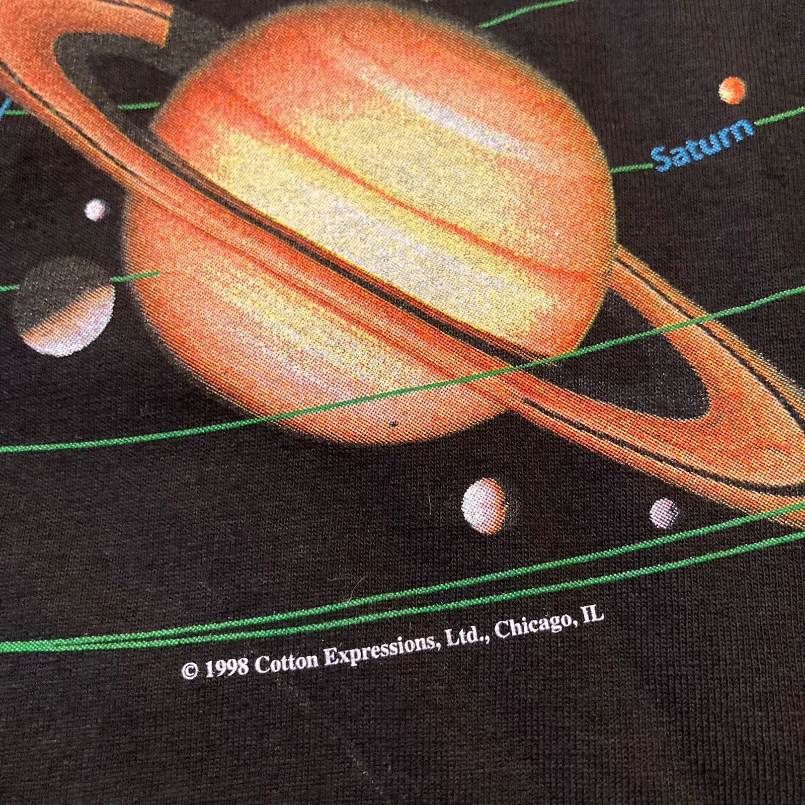 Vintage Solar System Sun Planets Very Large Array Black T-shirt XL NWT 1998 90s gallery