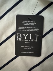 BYLT Premium Basics Drop Cut LUX Tee Men’s M White/Blue Striped Crew Athletic