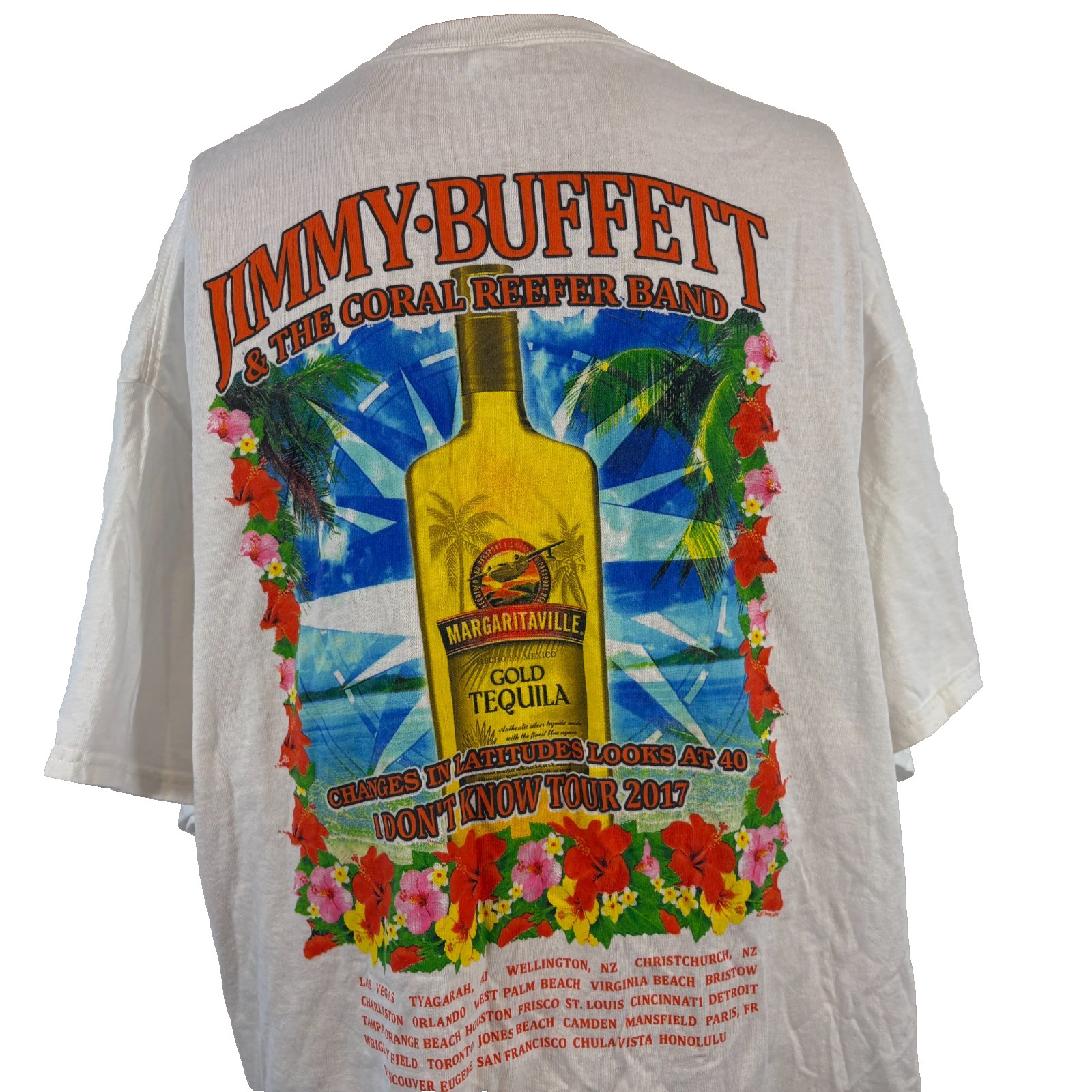 Jimmy Buffett I Dont Know Tour T Shirt Mens Size 2XL Coral Reefer Band 2017 gallery