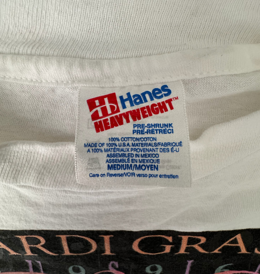 Mardi Gras T Shirt L Andrea Mistretta Art New Orleans Magic Vtg 1995 White gallery