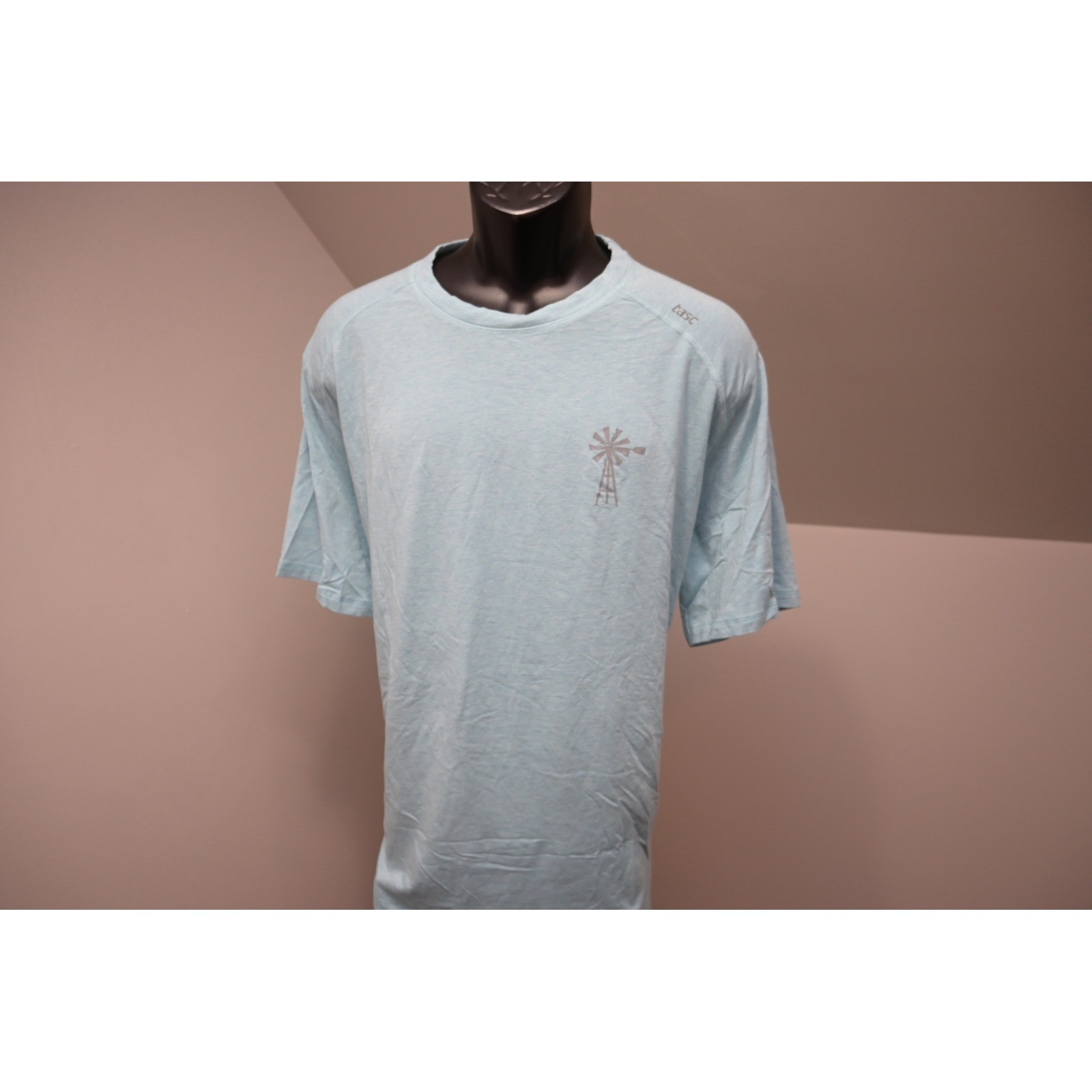 tasc Performance T-Shirt Mens XXL Light Blue Windmill Graphic Athletic Excellent gallery