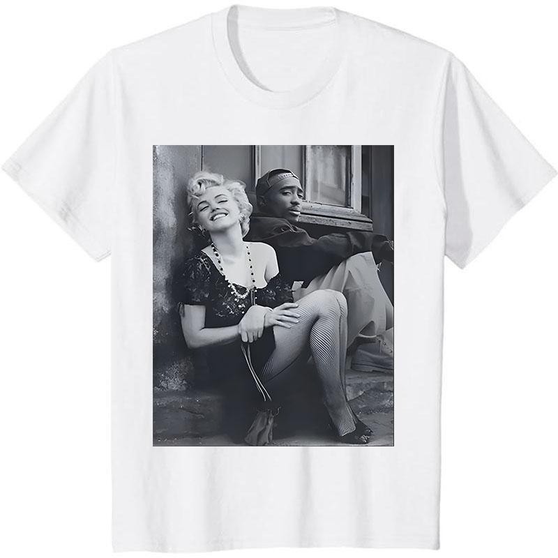 Marilyn Monroe and 2Pac Cotton Unisex Tshirt Streetwear gallery