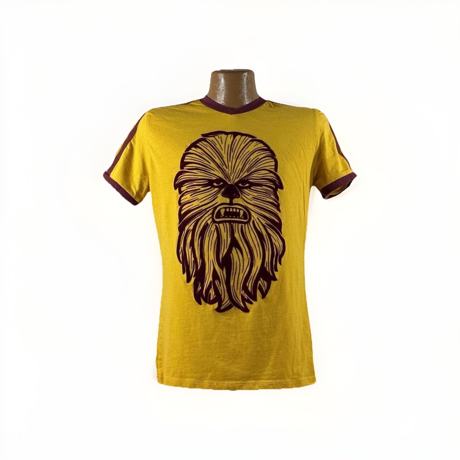 Star Wars Chewbacca T Shirt Mens S Graphic Ringer Tee Velvet Yellow FifthSun