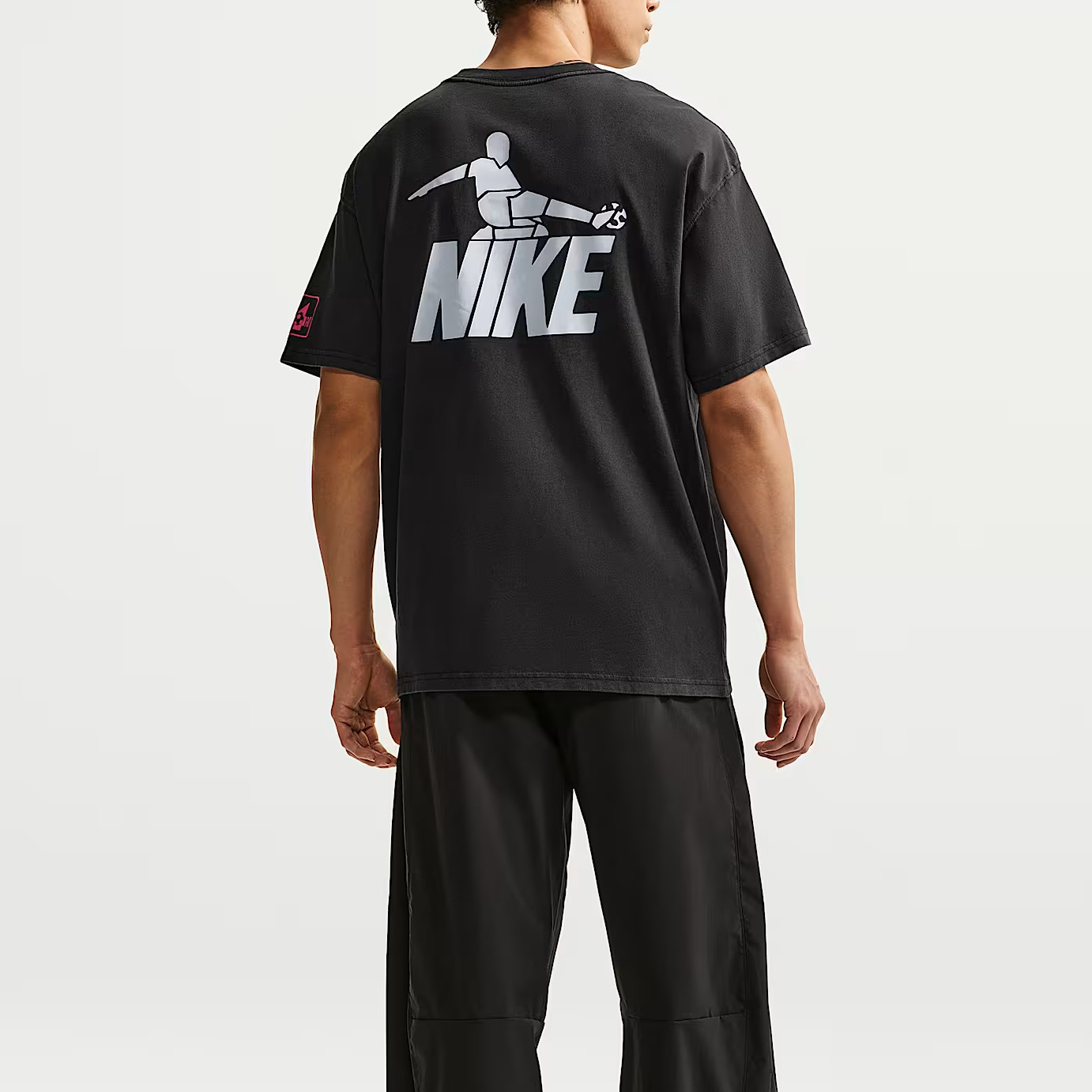 Nike Sportswear T Shirts Men's Gray Black Crew Neck Moderate IR5775-045 Size gallery
