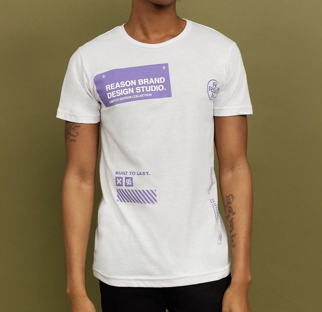 NWT Reason Design Studio Men’s Limited Edition “Built To Last” White Tee Large