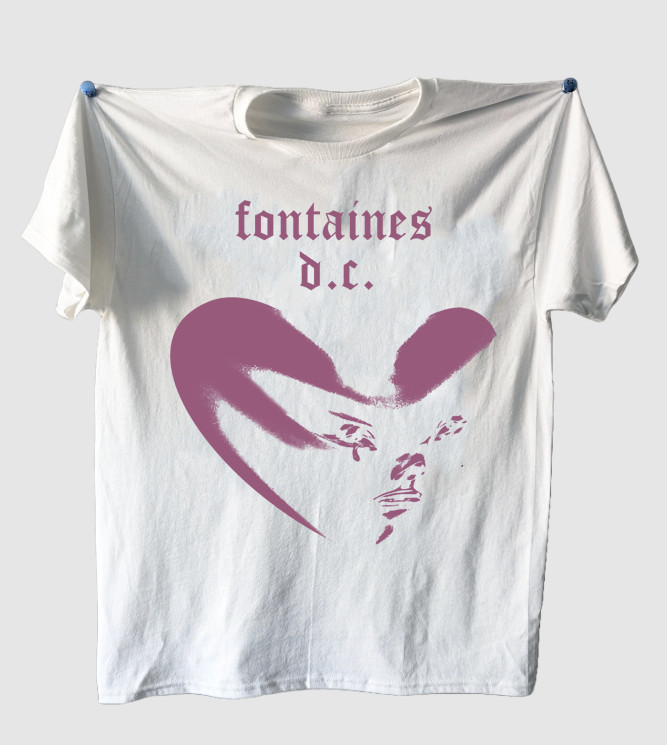 Fontaines D.C. heart white T-shirt All sizes 1F2882