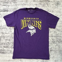 NFL Minnesota Vikings Team Apparel Tee Mens Medium Purple Yellow Crewneck