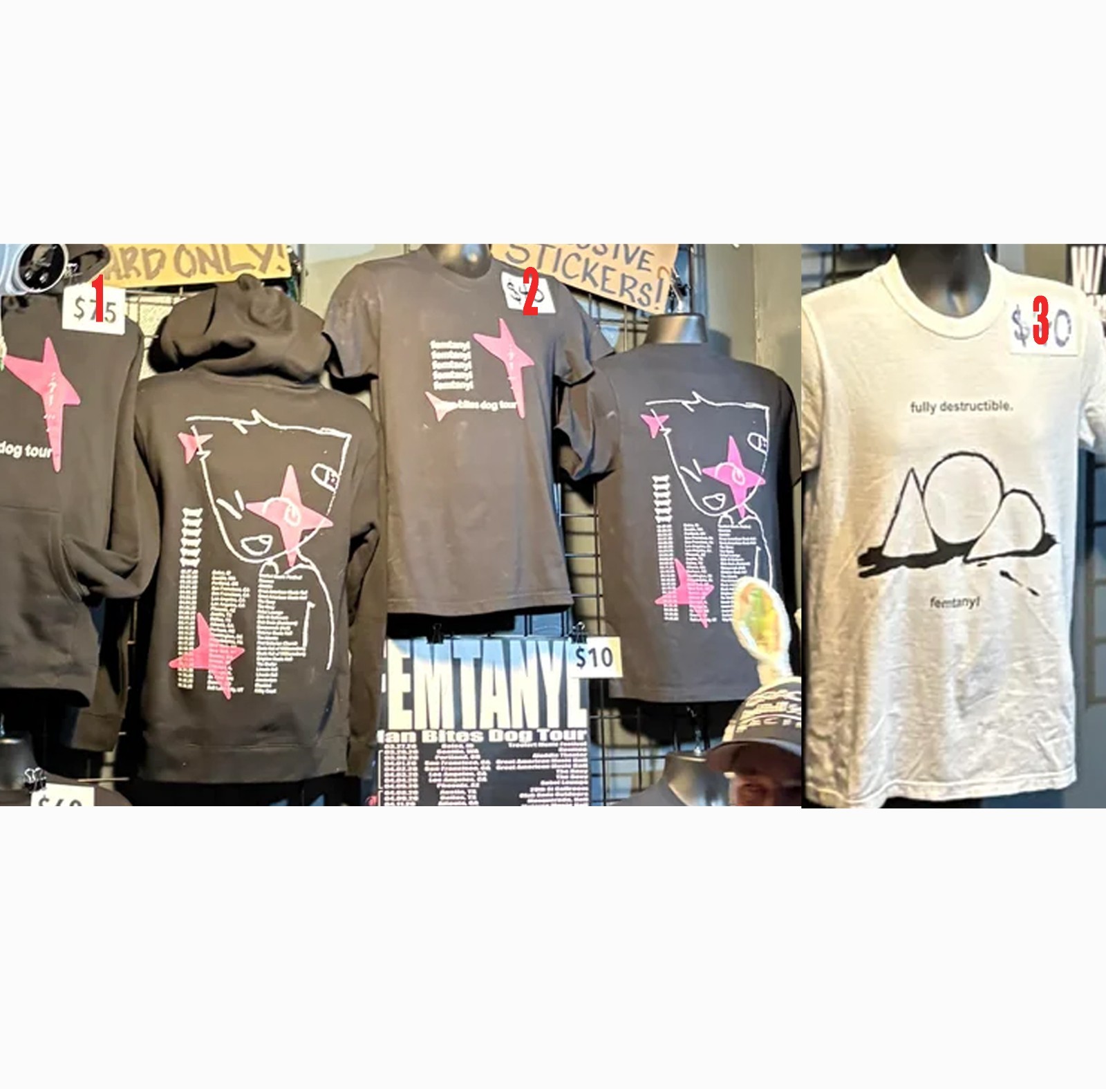 Femtanyl 2026 Man Bites Dog Tour T shirt Or Hoodie Reprint