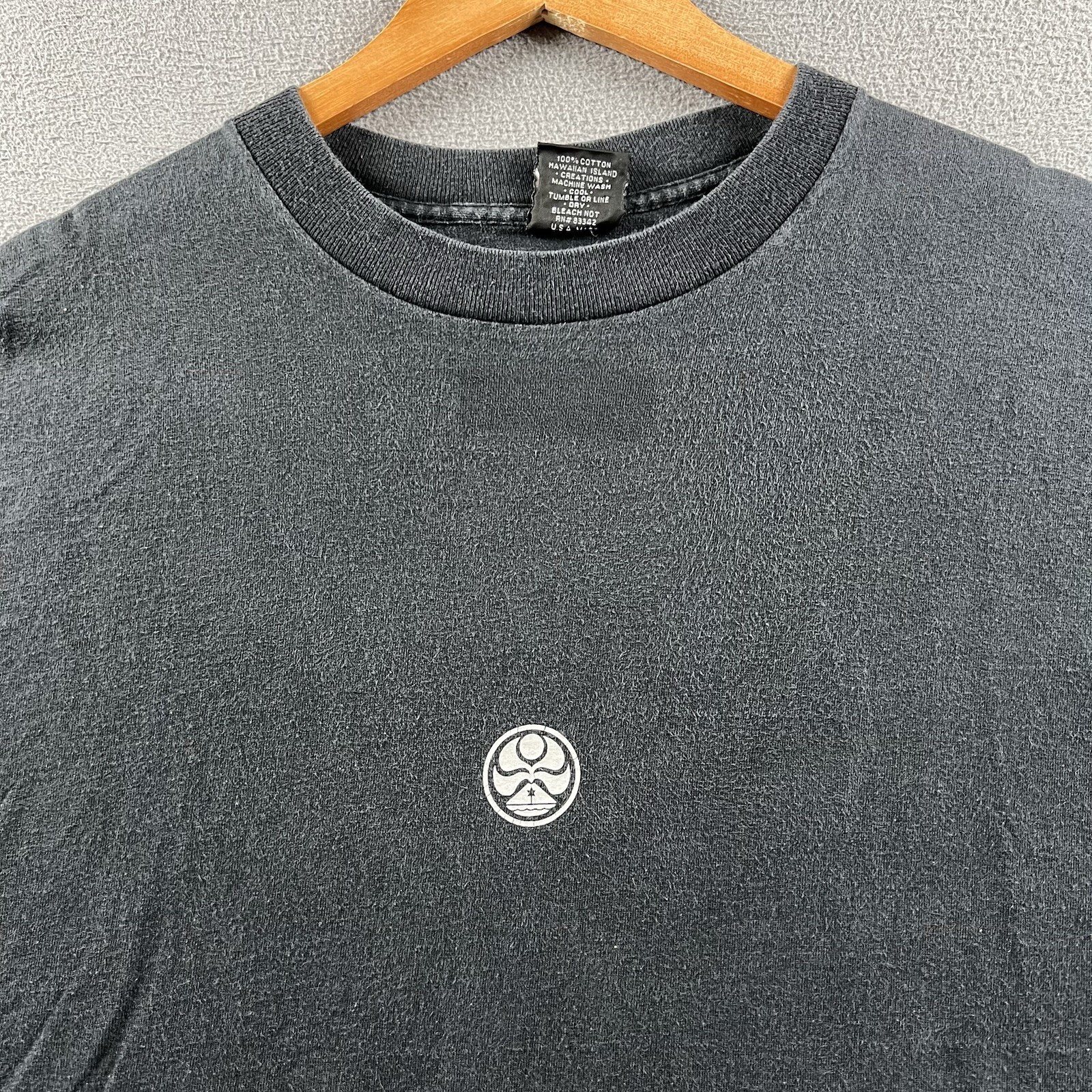 Vintage Hawaiian Island Creations Shirt Mens Black Faded Single Stitch 90s Surf gallery