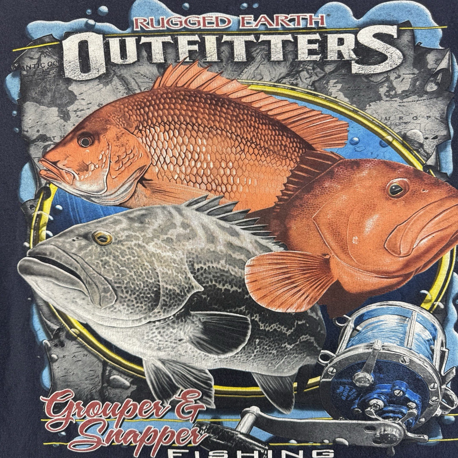 Chase Authentics Rugged Earth Outfitters Fishing Shirt Grouper Snapper Large gallery