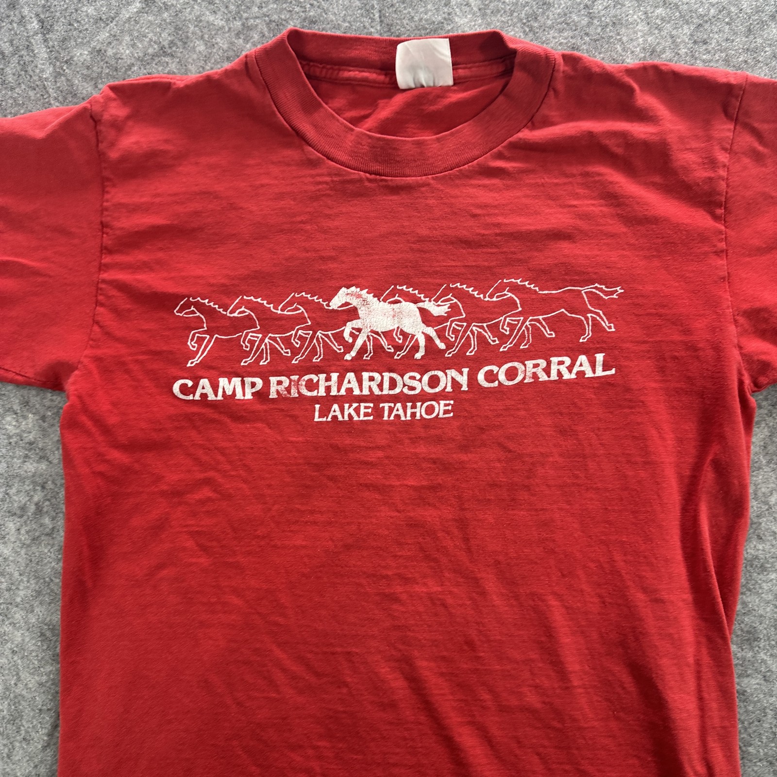 Vintage Camp Richardson Corral Shirt Mens Medium Red Lake Tahoe Horse 80s gallery