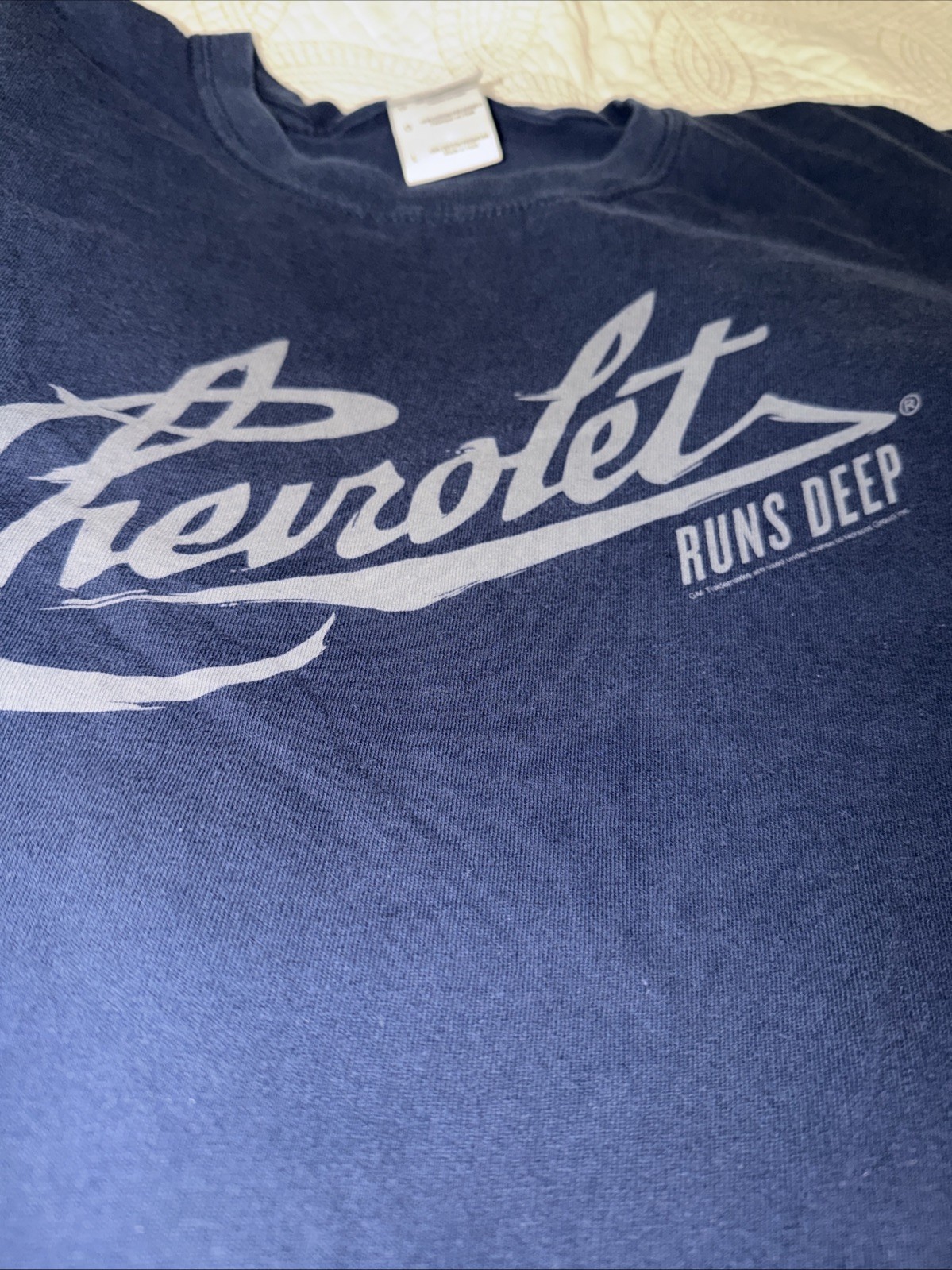 Chevrolet Runs Deep Navy Blue Gilden Sz Large Style Car Lover Tee gallery