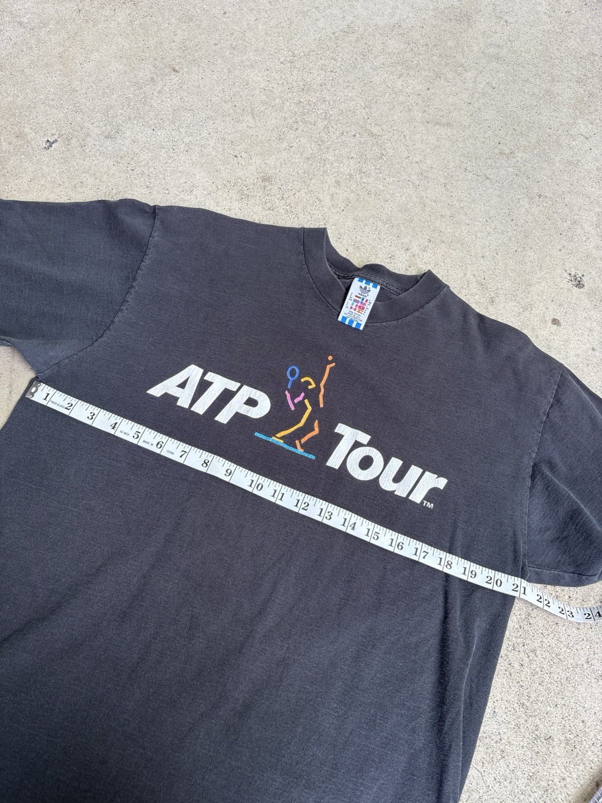 Vintage Adidas ATP Tennis Black Single Stitch Made In USA Shirt gallery