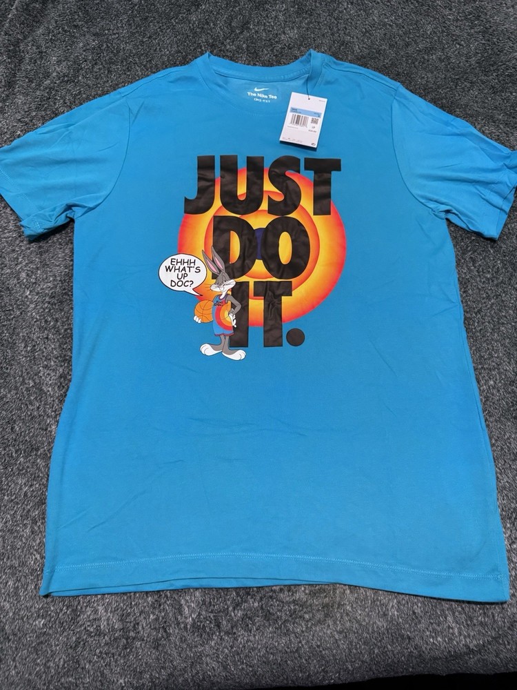 Nike Space Jam Bugs Bunny Blue Dri Fit Tee Shirt Size Medium DH3829-434