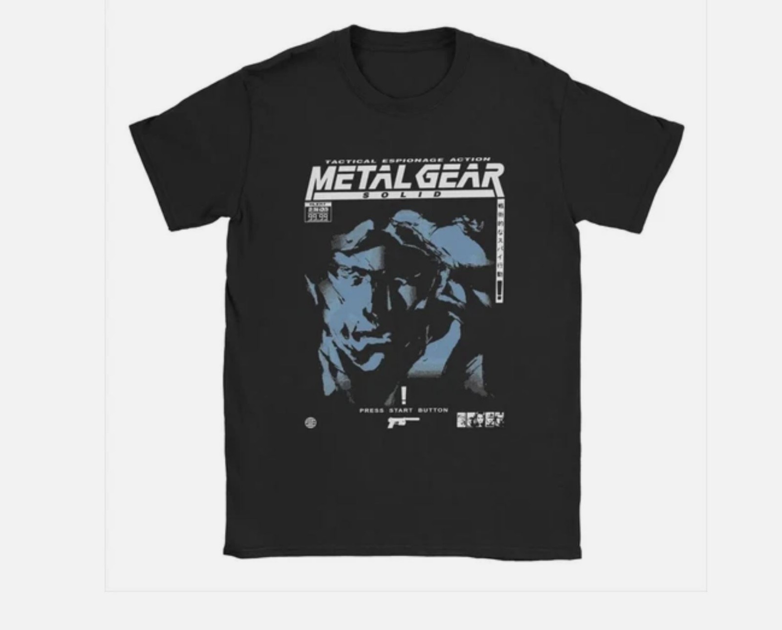 Men T-Shirts Metal Gear Solid MGS1 Snake Funny Pure Cotton Tee Short Sleeve Game
