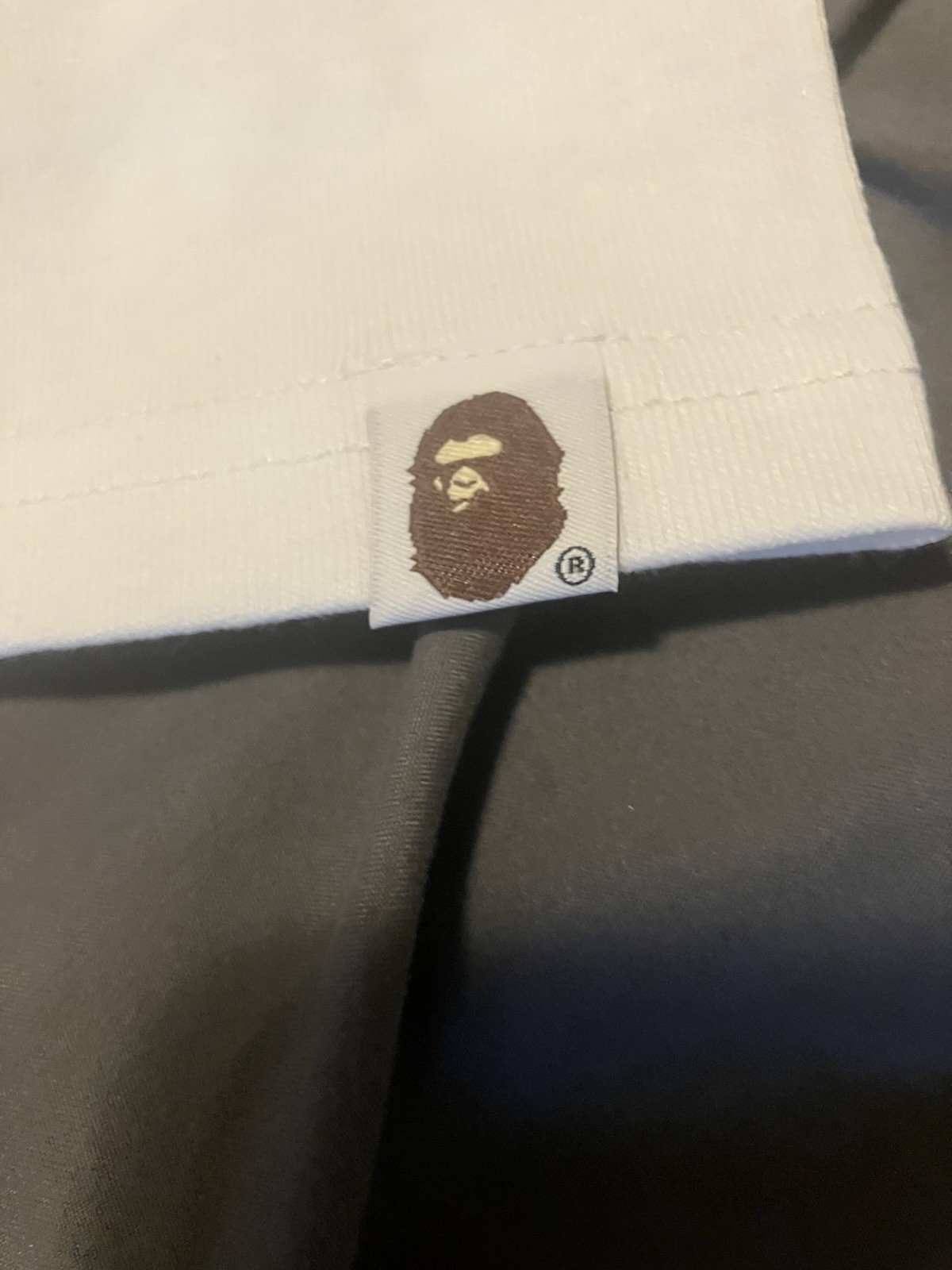 A Bathing Ape BAPE White Ape Head Graphic Logo Cotton Crew Neck Tee Men's M gallery