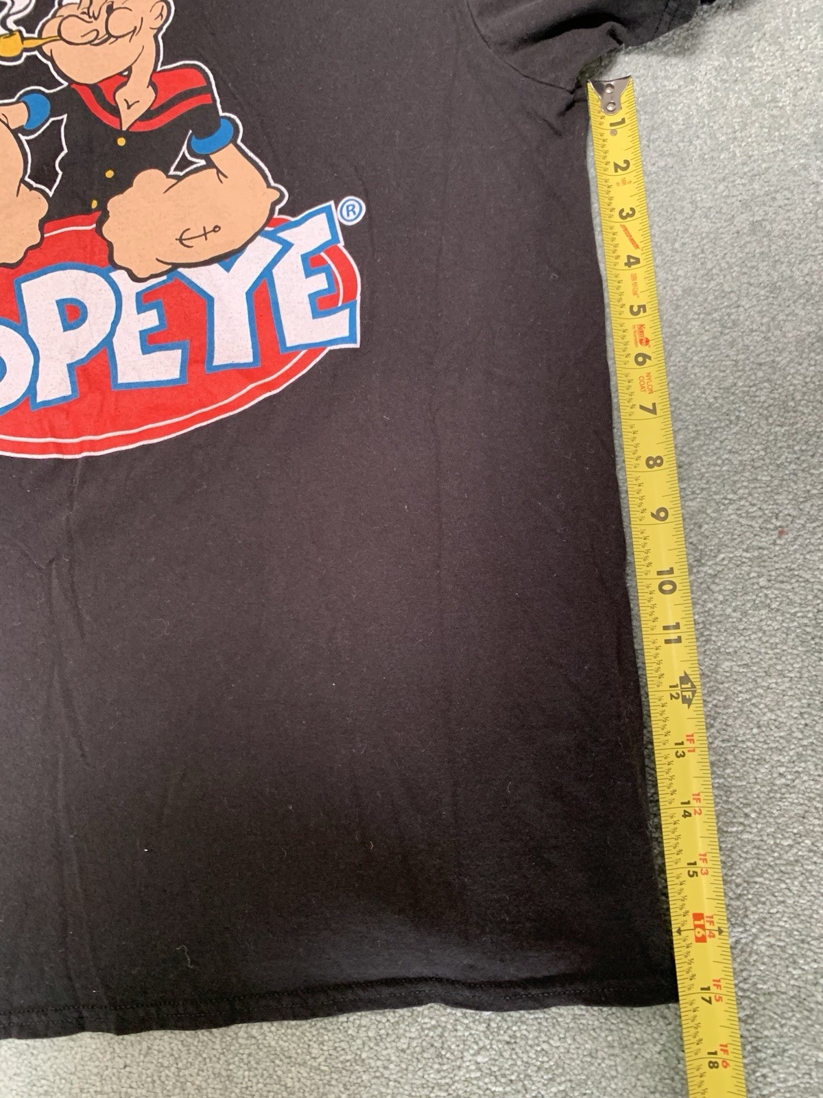 Vtg ⭐️Popeye Men’s L/G Black Graphic Logo Crew Neck S/s T-Shirt gallery
