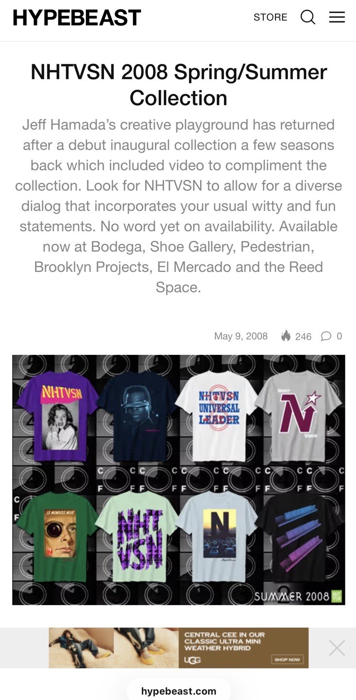 Vintage NHTVSN Le Monocle Noir The Black Monocle 2008 Jeff Hamada Art T-Shirt L gallery