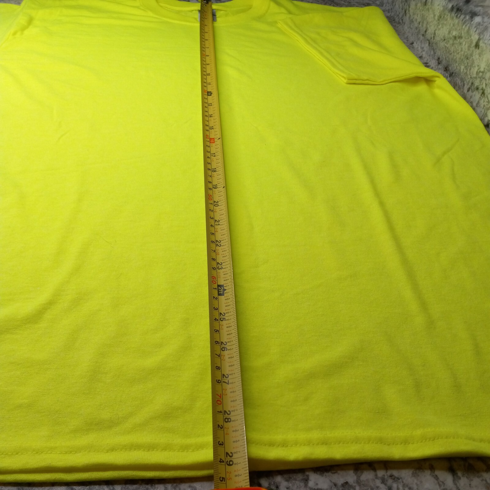 Gildan Heavy Cotton Safety Green HiVis Men's Size Large Work T-shirts Ot Of 2 gallery