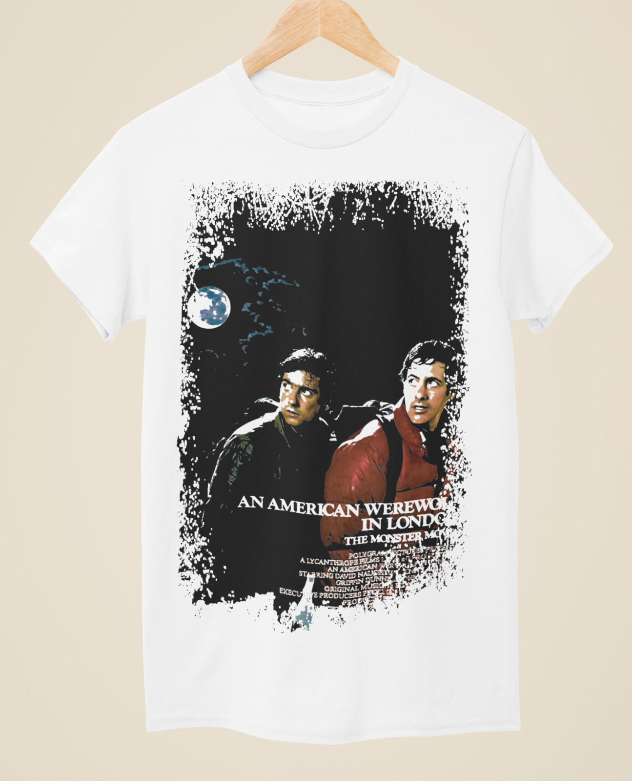 An American Werewolf in London – Movie Poster Inspired Unisex White T-Shirt