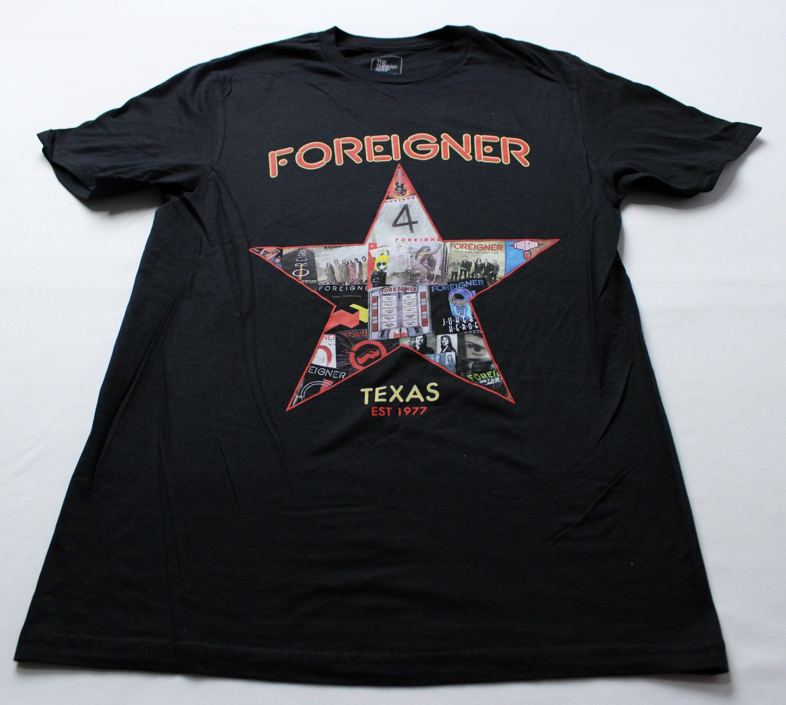 The Thread Shop Unisex Adult’s Foreigner Texas Farewell T-Shirt EJ3 Black Small