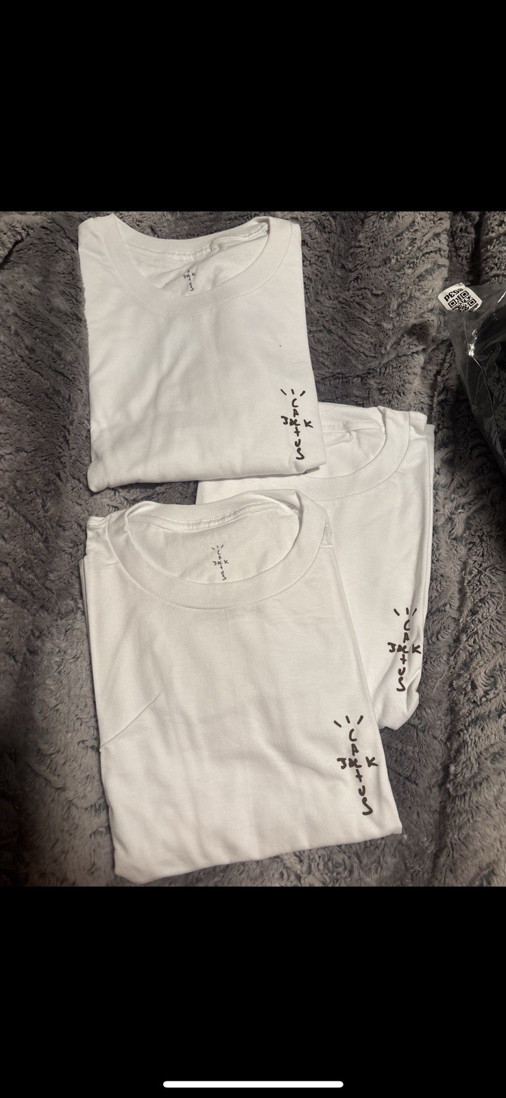 Travis Scott Cactus Jack White T-Shirt Size XL, Pack of 3