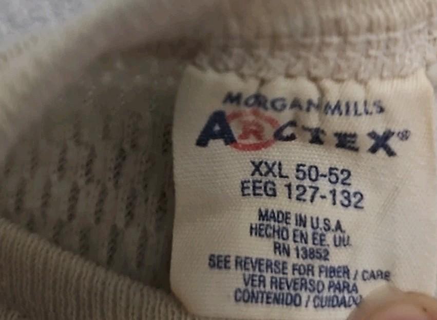 VTG Morgan Mills Biege Long Johns Waffle Knit Thermal Base Layer Arctex 2XL (L) gallery