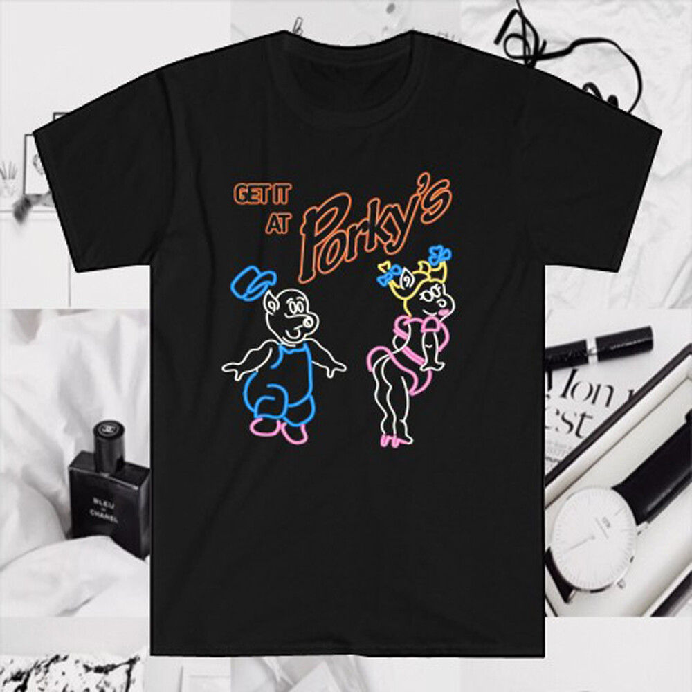 Get It At Porky’s Comedy Retro Film Men’s Black T-Shirt Size S to 5XL