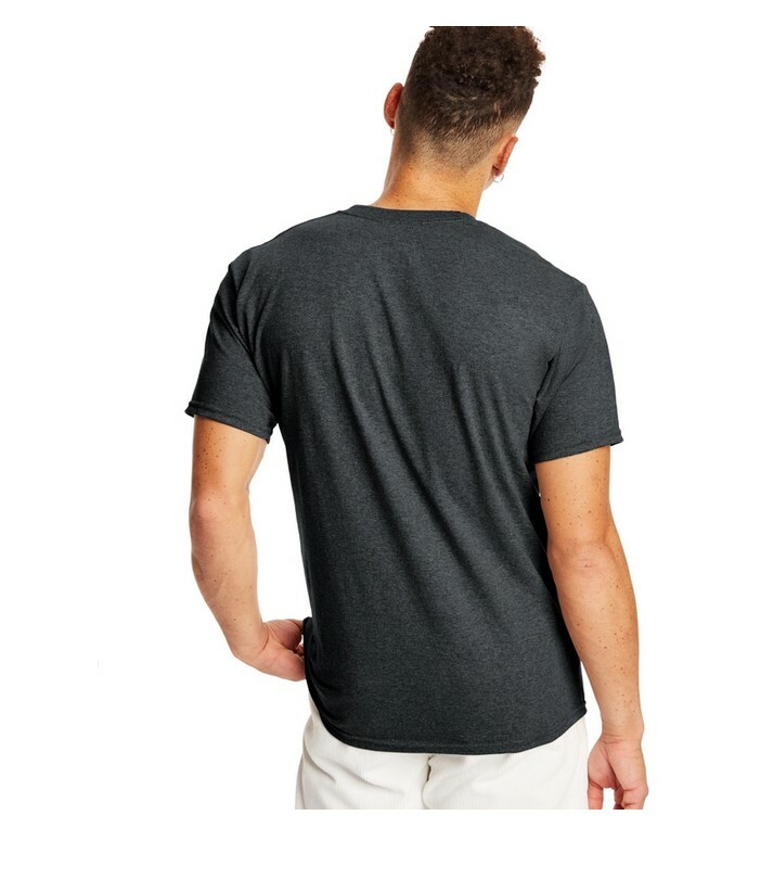 Hanes Mens Premium T-Shirt Crew Neck M MED Charcoal Gray Heather Cotton Blend gallery